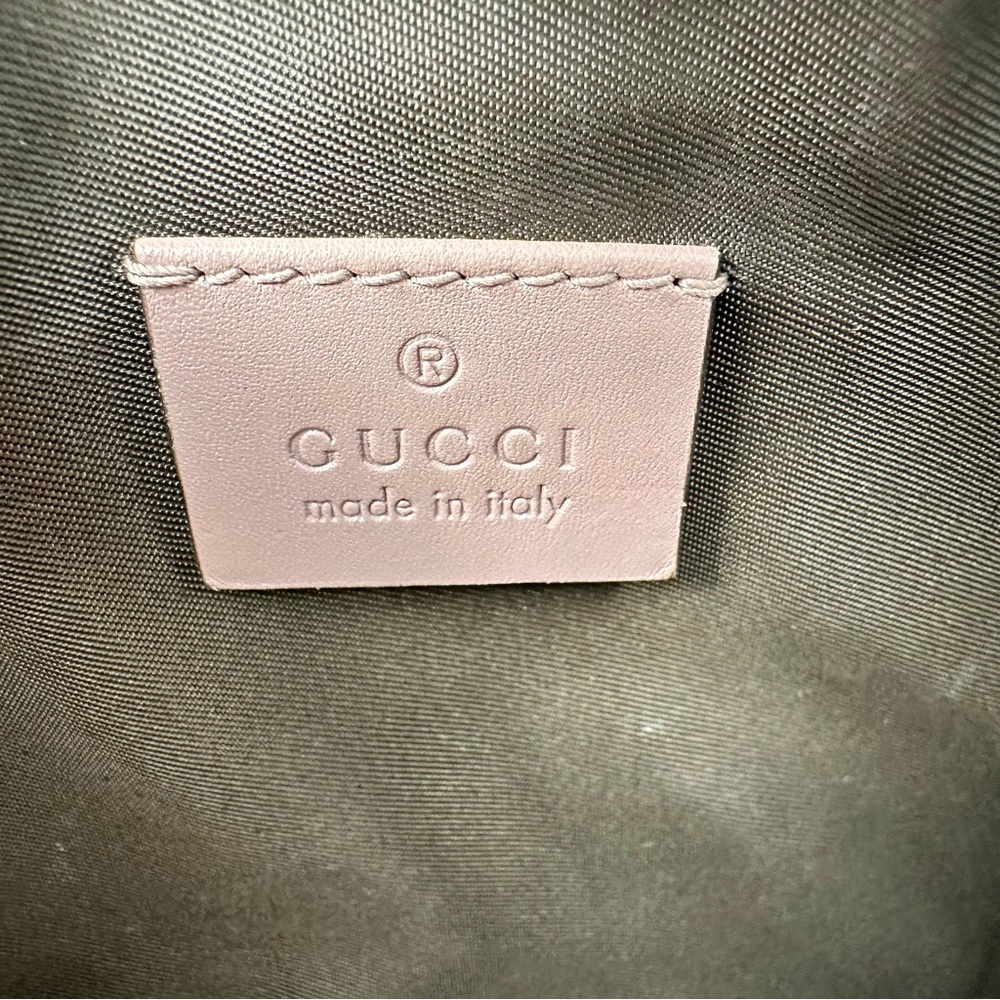 Gucci GG Pink Stamped leather GM, Large size cosmetic pouch or crossbody CUTE! - Picture 13 of 16